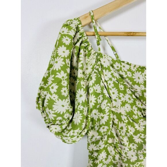 ASTR The Label Green Floral Ditsy Off Shoulder Mini Dress S NWT - Picture 4 of 15